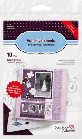 Scrapbook Adhesives - Permanent Adhesive Sheets - 4"X6" - 10/Pkg