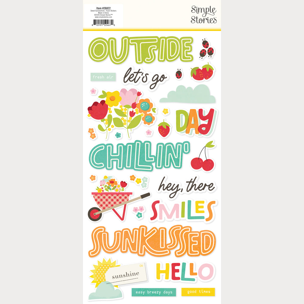 ***Pre-Order*** Simple Stories - Sweet Summertime - Foam Stickers