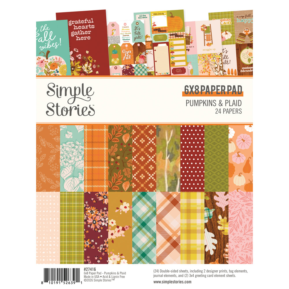 ***Pre-Order*** Simple Stories - Pumpkins and Plaid - 6x8 Pad