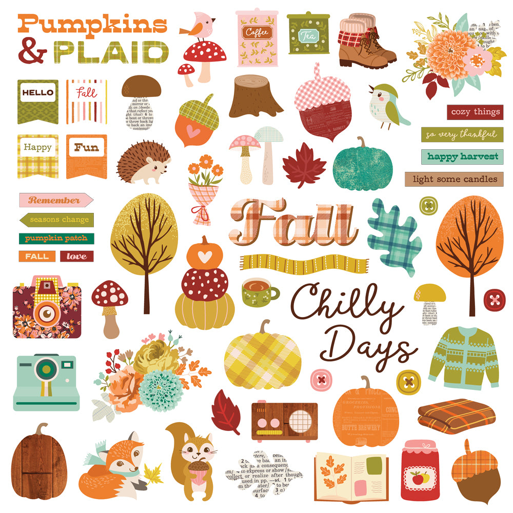 ***Pre-Order*** Simple Stories - Pumpkins and Plaid - Chipboard Pieces
