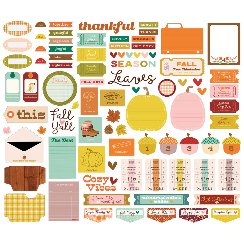***Pre-Order*** Simple Stories - Pumpkins and Plaid - Journal Bits & Pieces