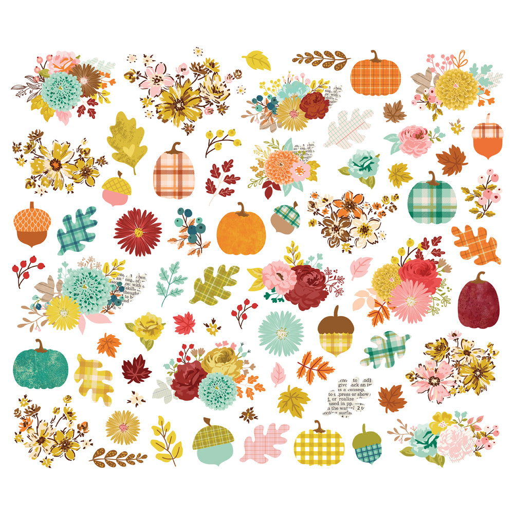***Pre-Order*** Simple Stories - Pumpkins and Plaid - Floral Bits & Pieces