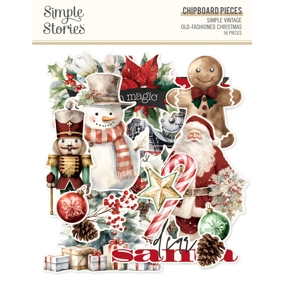 ***Pre-Order*** Simple Stories - Simple Vintage Old-Fashioned Christmas - Chipboard Pieces