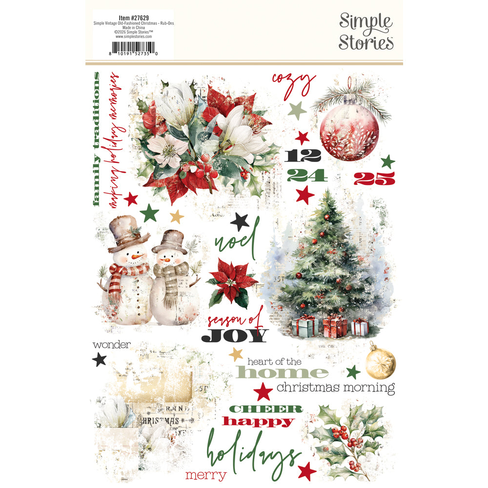 ***Pre-Order*** Simple Stories - Simple Vintage Old-Fashioned Christmas - Rub Ons