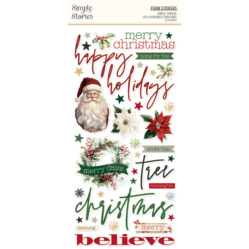 ***Pre-Order*** Simple Stories - Simple Vintage Old-Fashioned Christmas - Foam Stickers