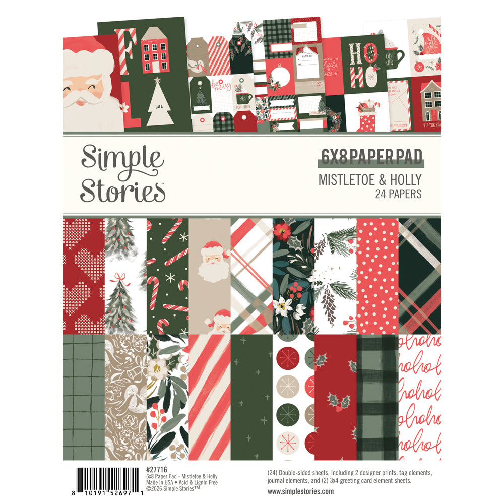 ***Pre-Order*** Simple Stories - Mistletoe and Holly - 6x8 Pad