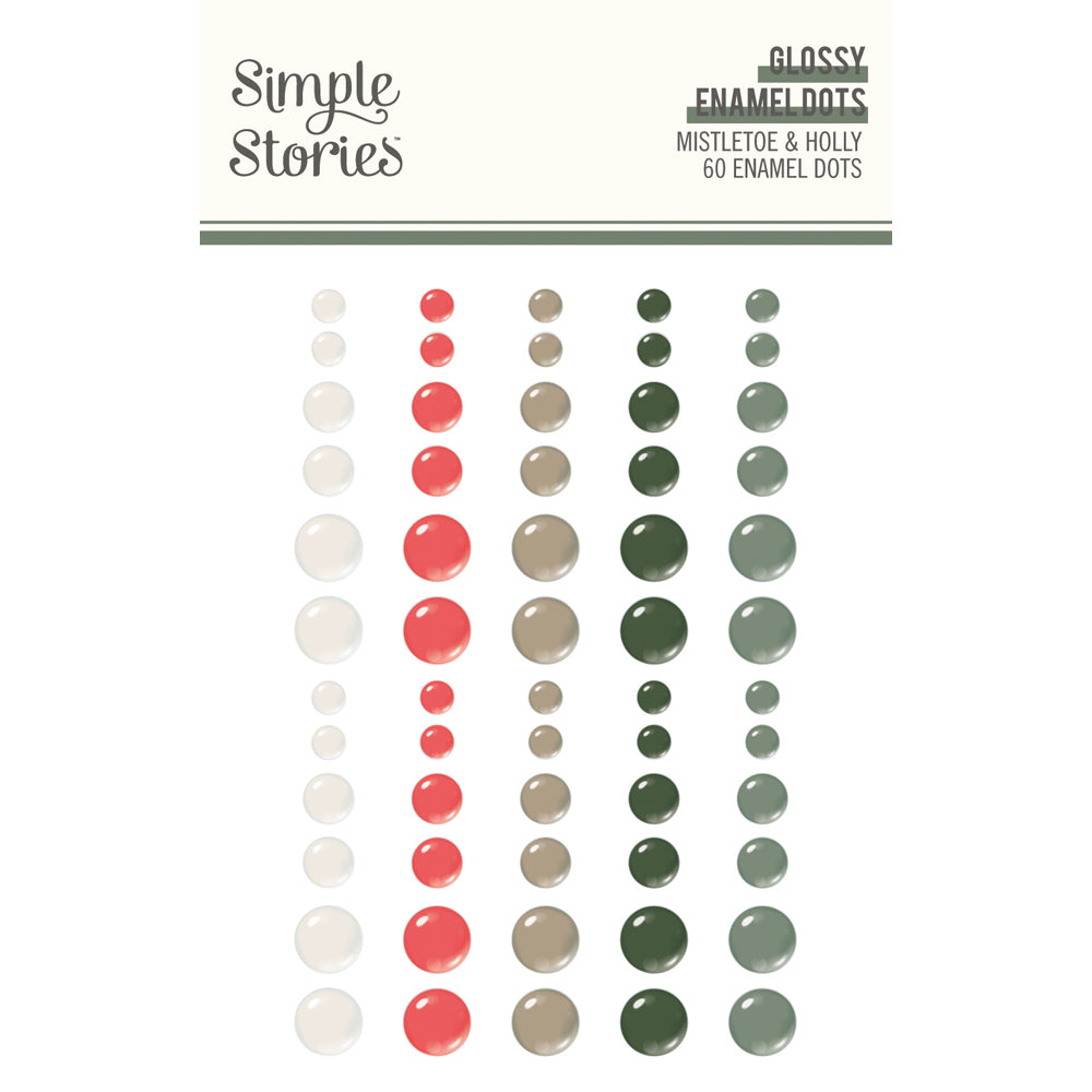 ***Pre-Order*** Simple Stories - Mistletoe and Holly - Glossy Enamel Dots
