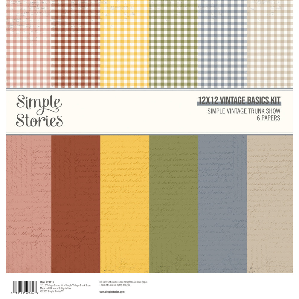 ***Pre-Order*** Simple Stories - Simple Vintage Trunk Show - 12x12 Vintage Basics Kit