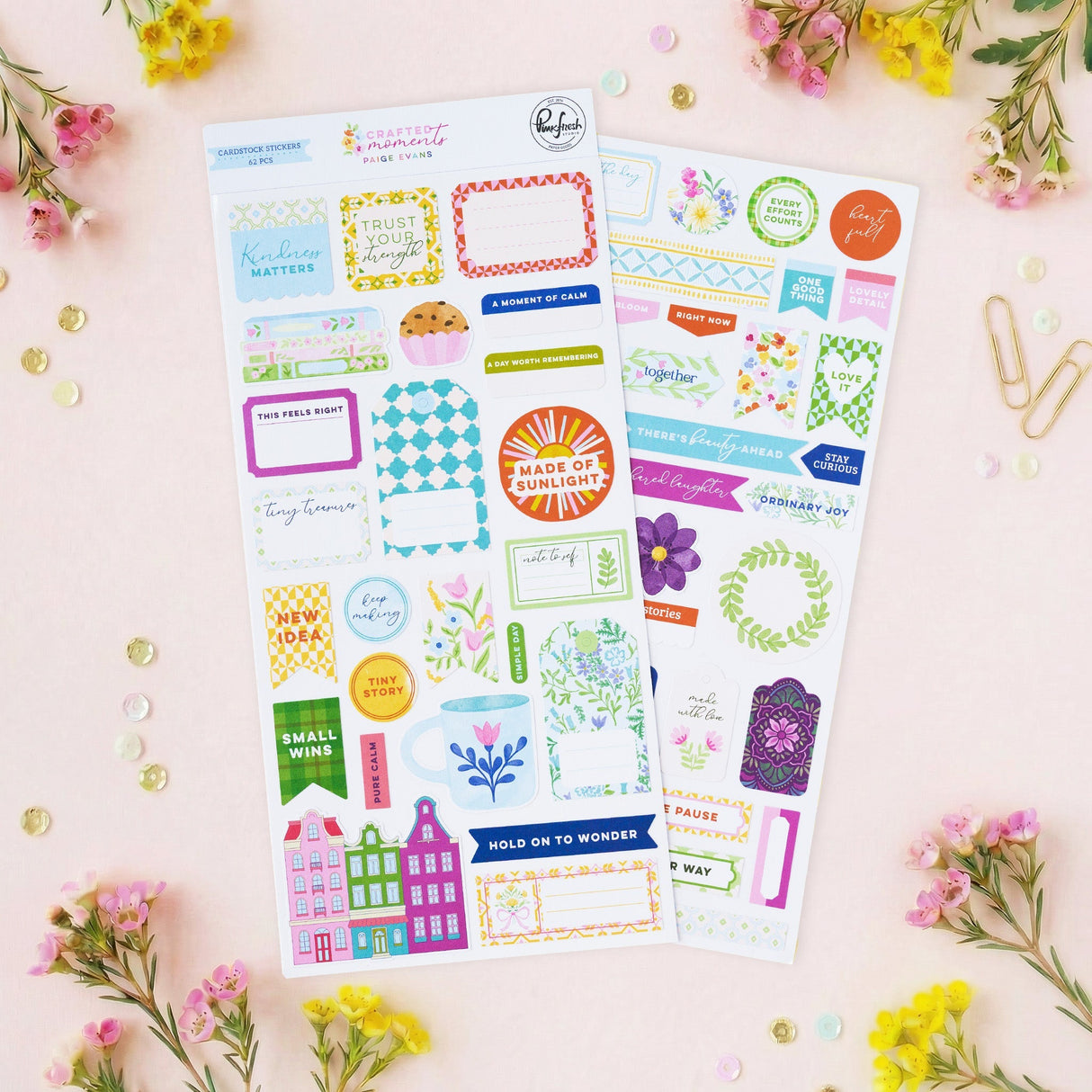 Pinkfresh Studio - Paige Evans - Crafted Moments - Cardstock Stickers