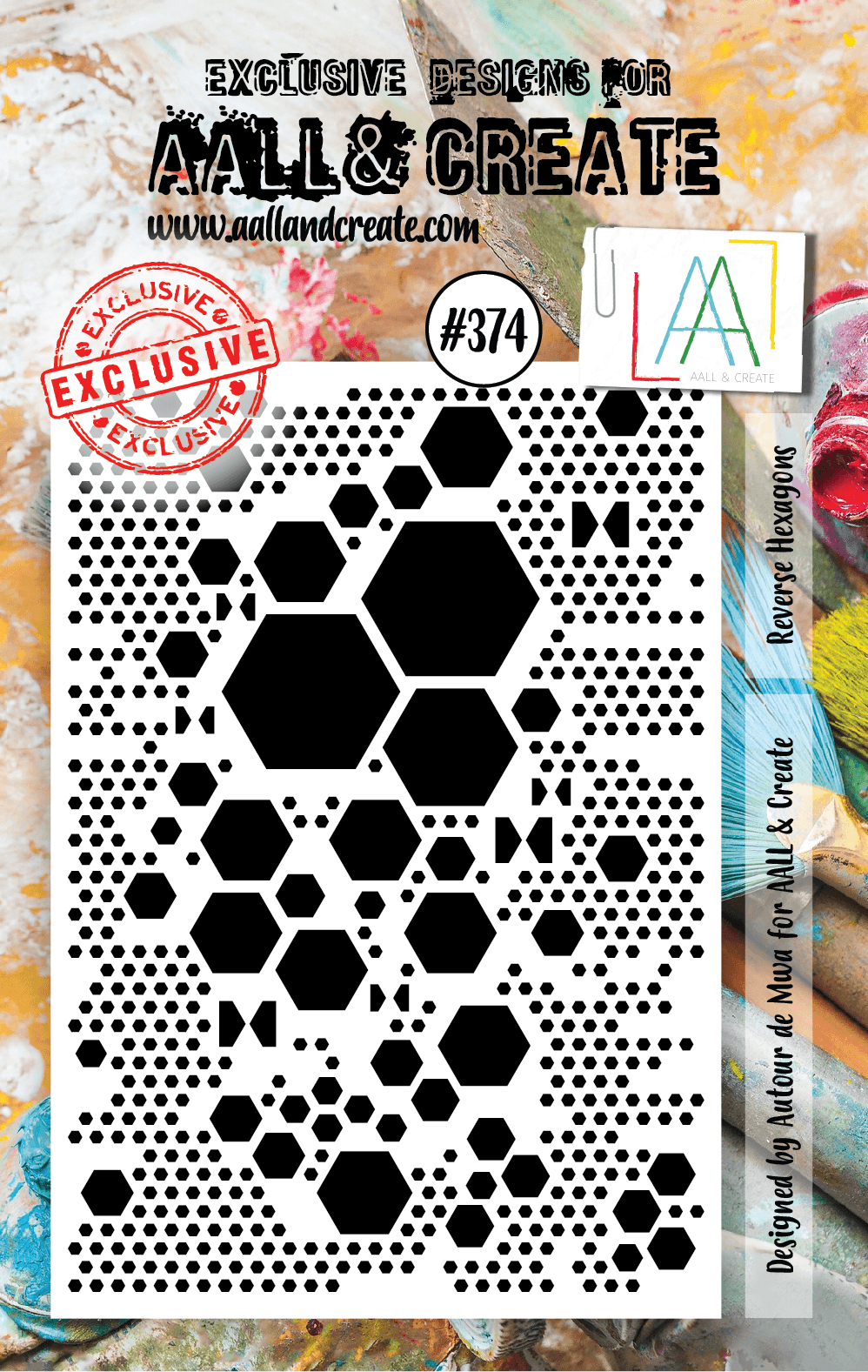 AALL & Create - A7 Clear Stamp Set - Reverse Hexagons - #374