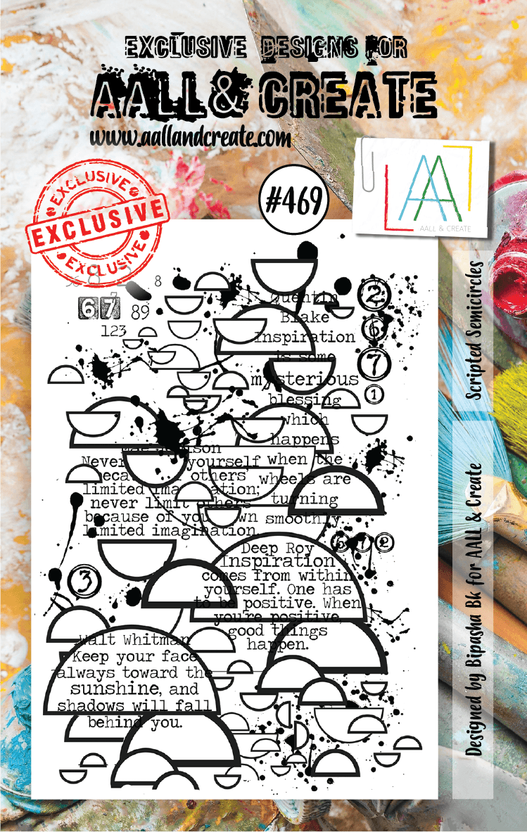 AALL & Create - A7 Clear Stamp Set - Scripted Semicircles - #469