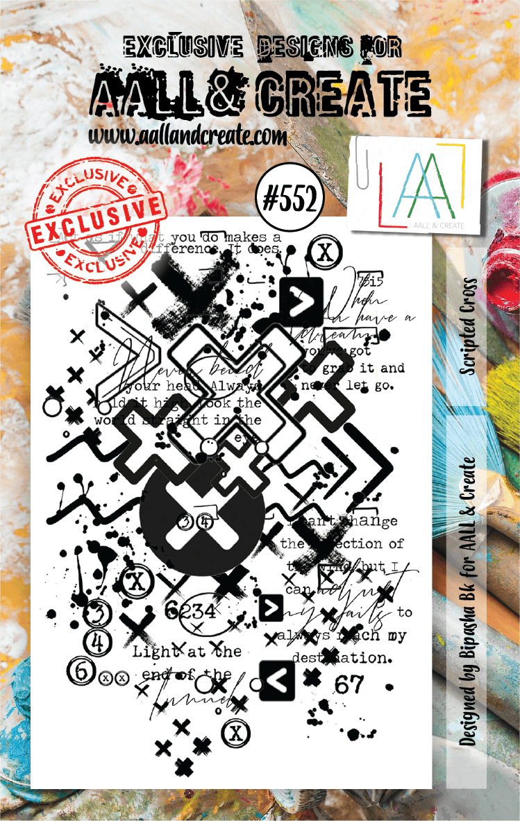 AALL & Create - A7 Clear Stamp Set - Scripted Cross - #552