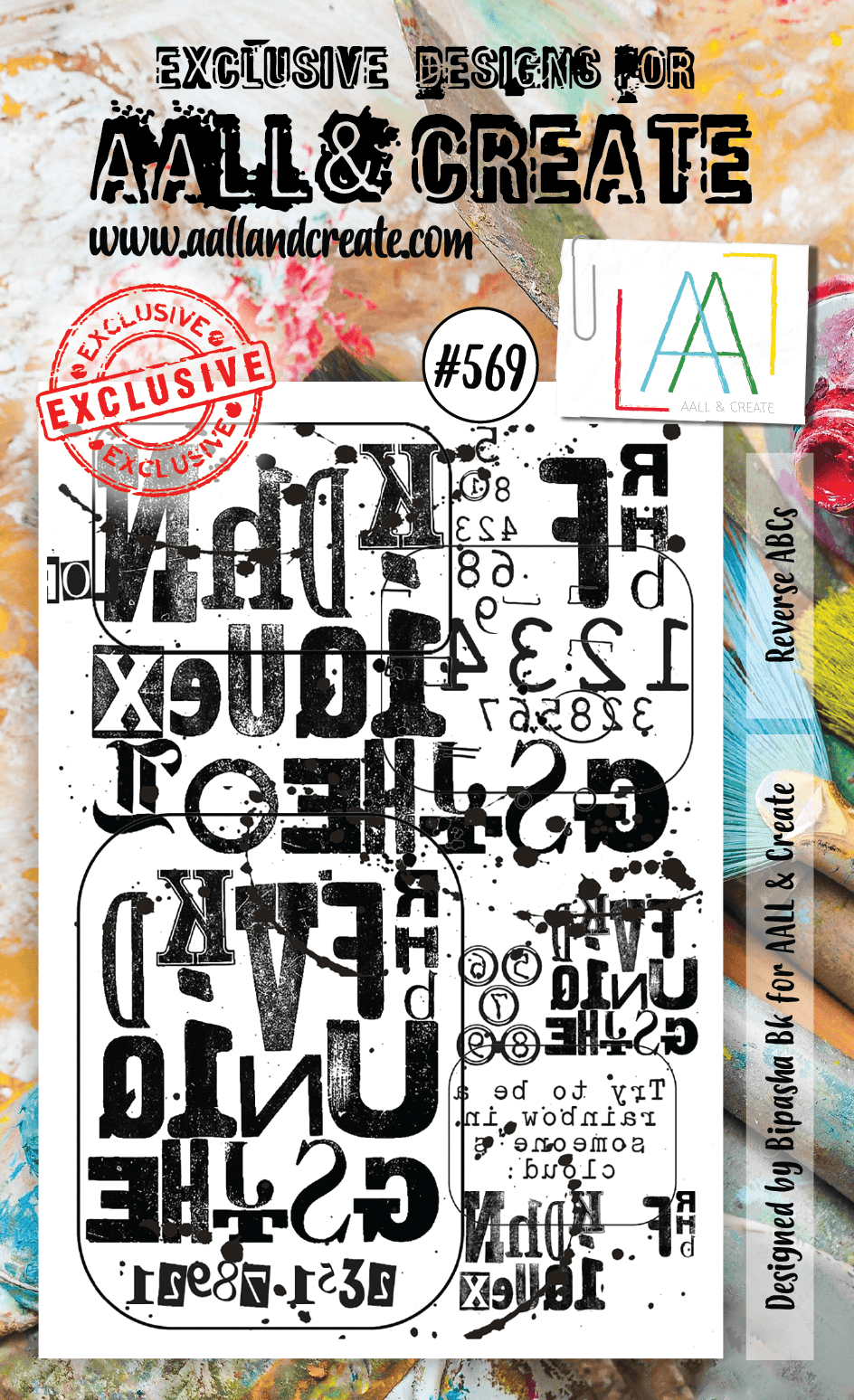 AALL & Create - A6 Clear Stamp Set - Reverse ABCs - #569