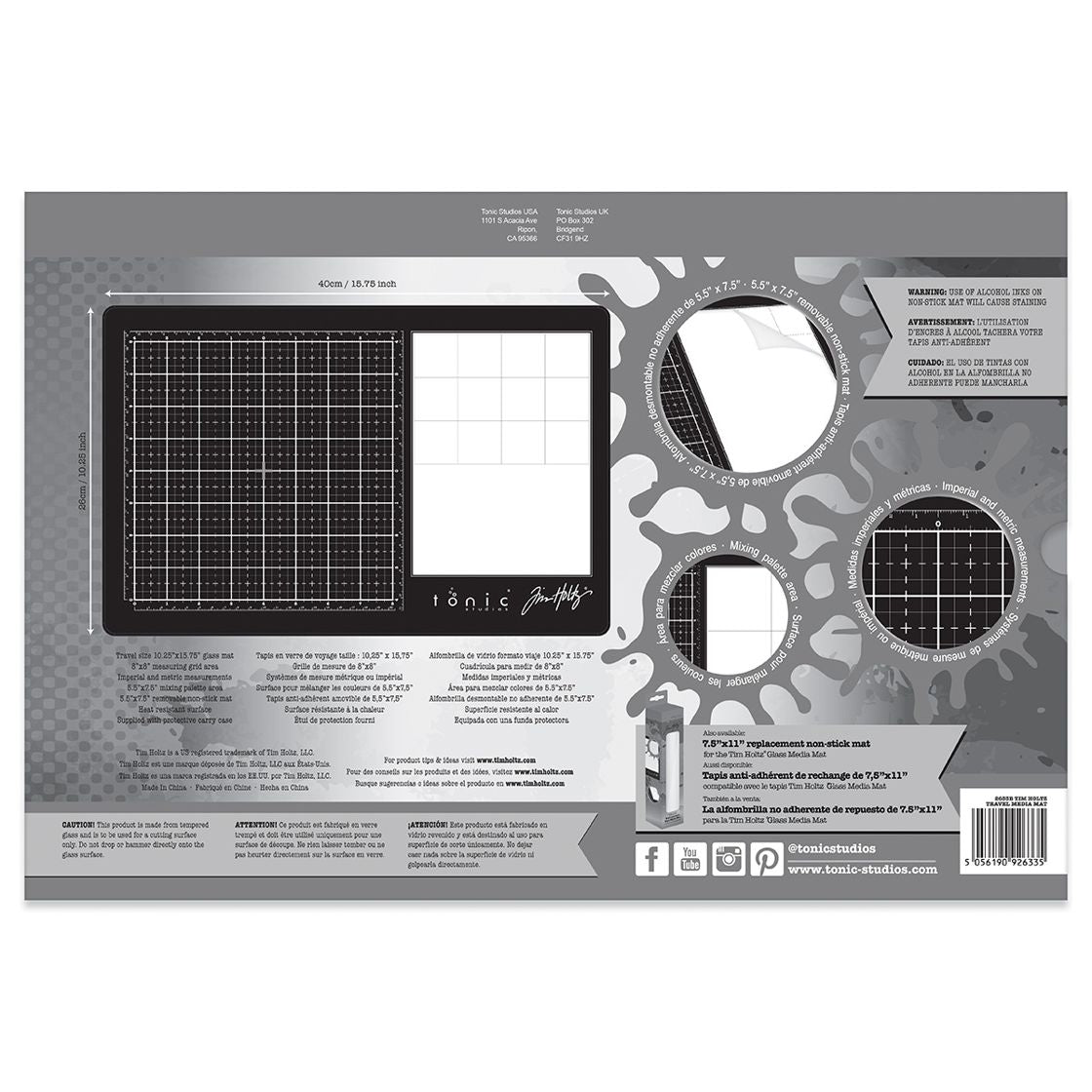Tim Holtz - Tonic - Travel Glass Media Mat - Right Hand