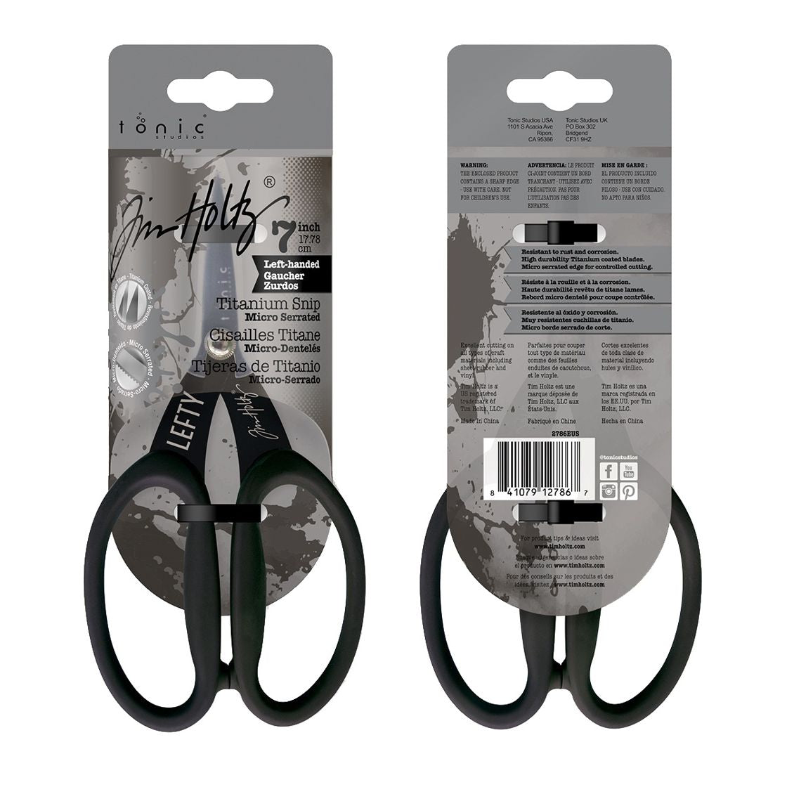 Tim Holtz - Tonic Studios - Non-Stick Titanium Micro Serrated Scissors 7" - Left Hand