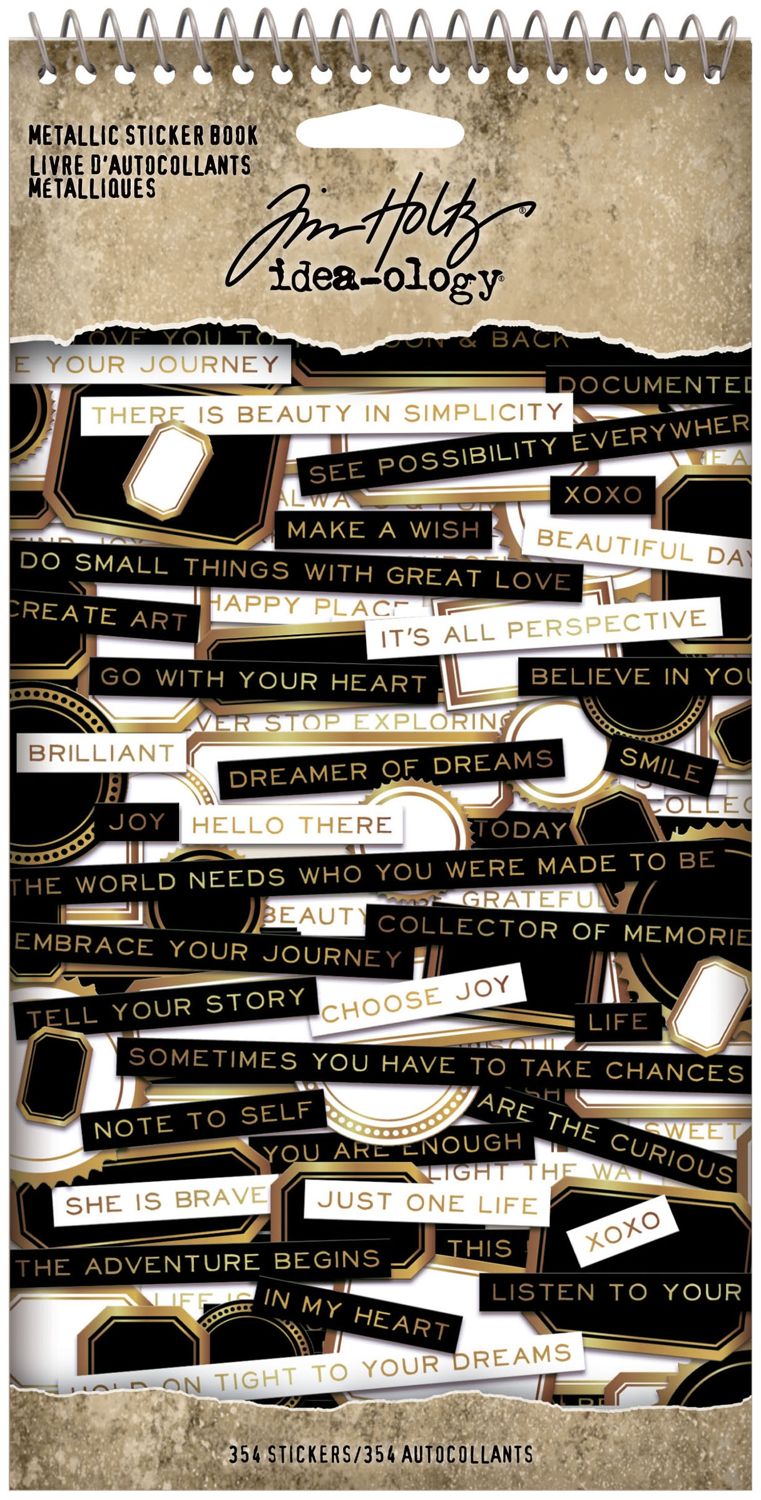 Tim Holtz - Advantus - Idea-Ology Spiral Bound Sticker Book - Metallic