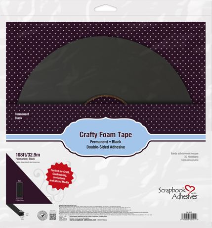 Scrapbook Adhesives - Crafty Foam Tape Black 108ft