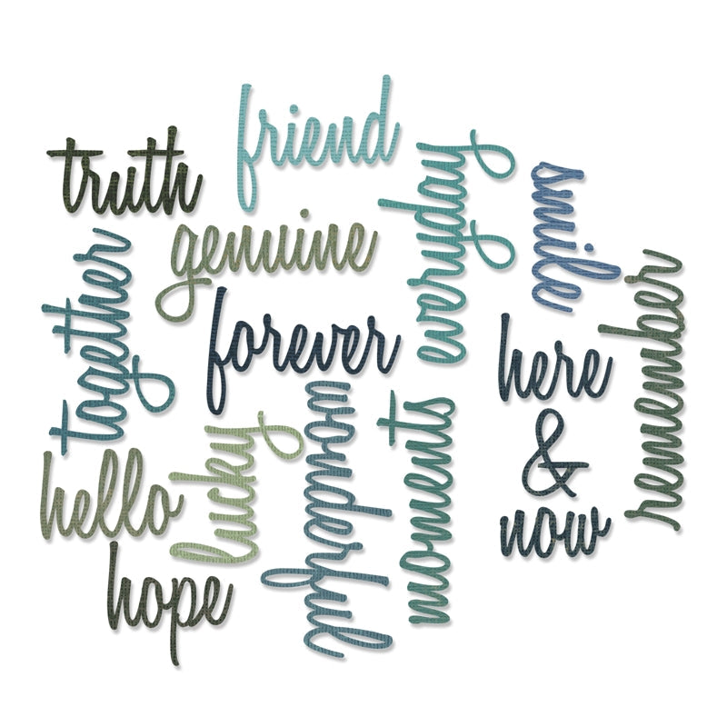 Sizzix - Thinlits Die Set 16PK Friendship Words: Script by Tim Holtz