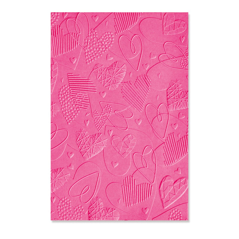 Sizzix - 3-D Textured Impressions Embossing Folder Mark Making Hearts by Kath Breen