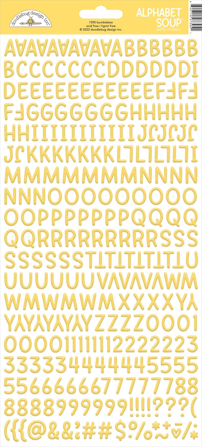 Doodlebug - Alphabet Soup Puffy Stickers - Bumblebee