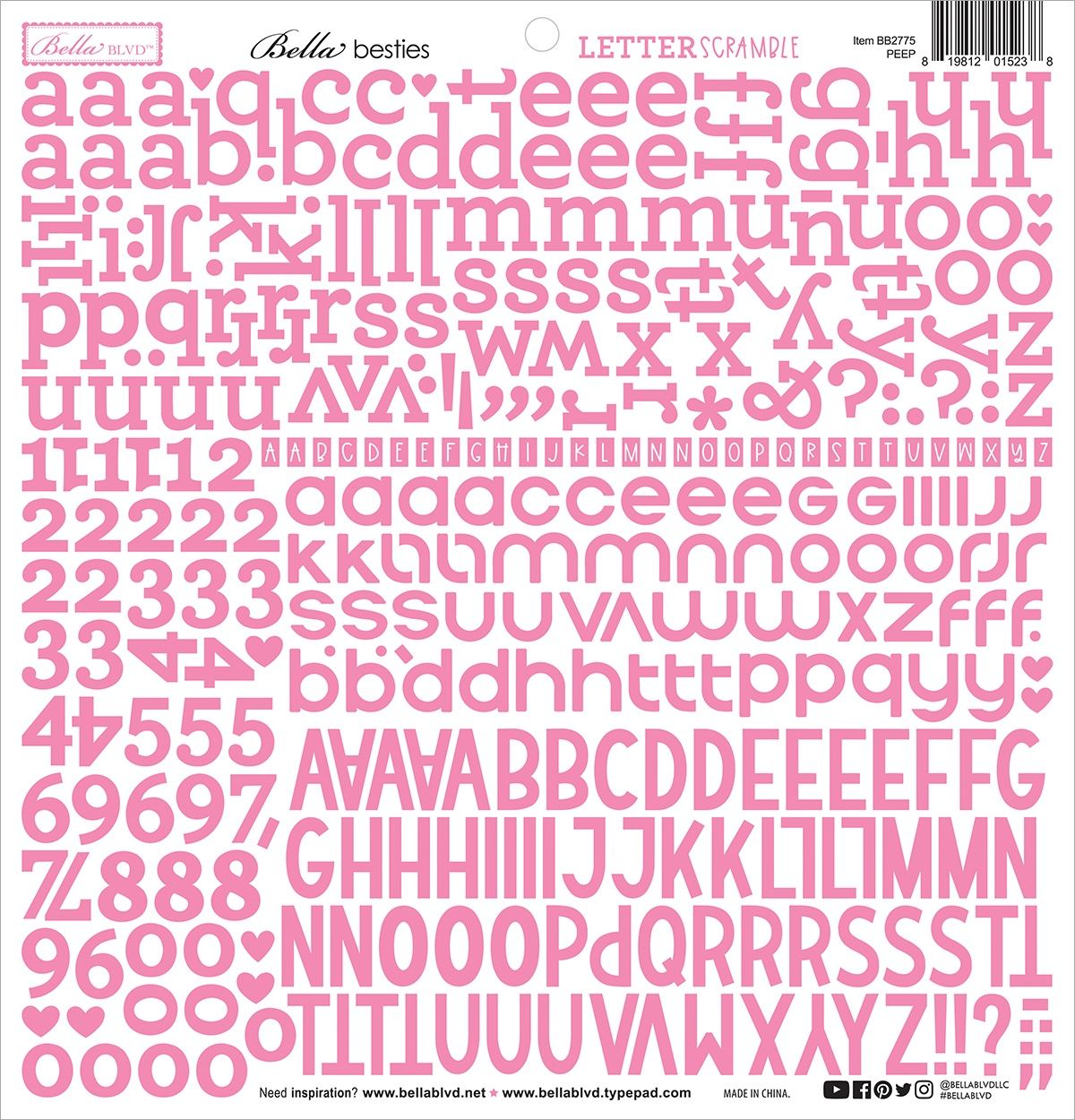Bella Blvd - Bella Besties Letter Scramble Alpha Stickers - Peep