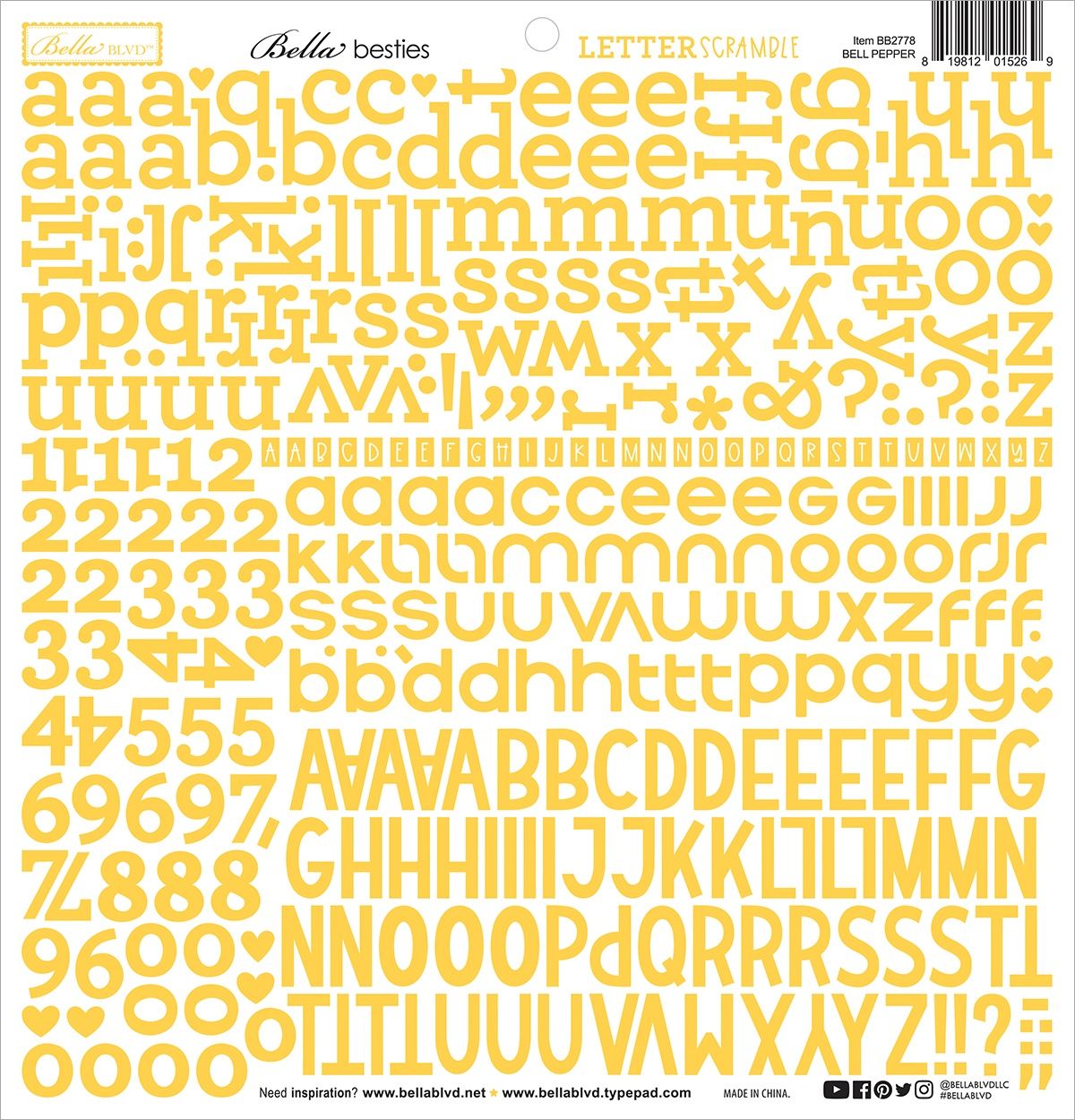 Bella Blvd - Bella Besties Letter Scramble Alpha Stickers - Bell Pepper