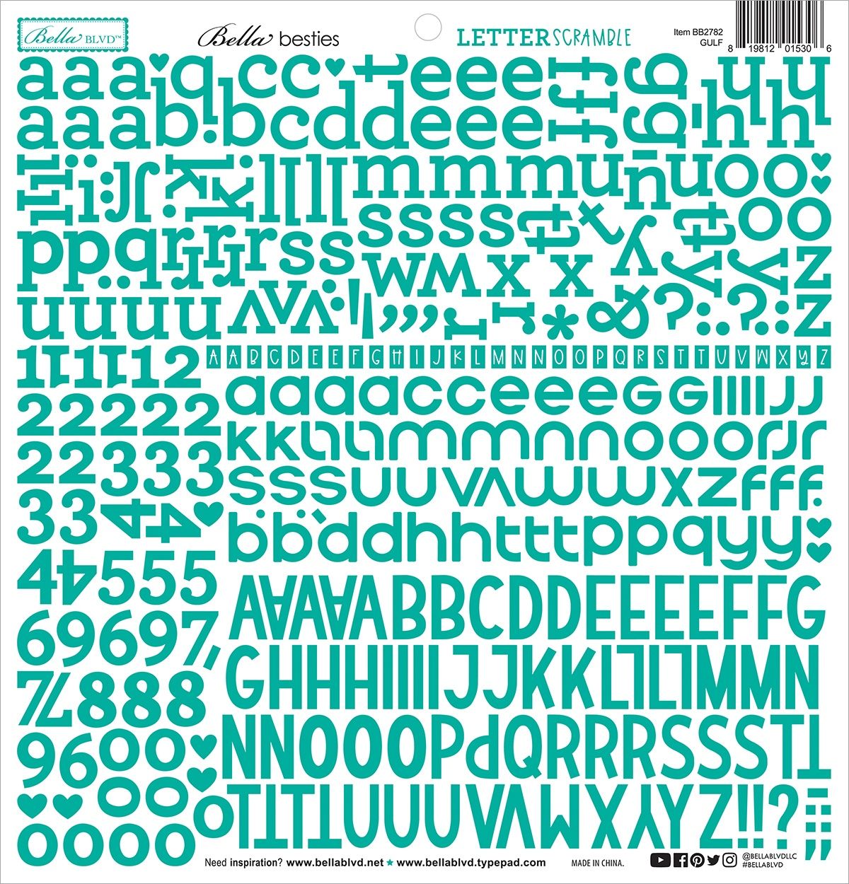 Bella Blvd - Bella Besties Letter Scramble Alpha Stickers - Gulf