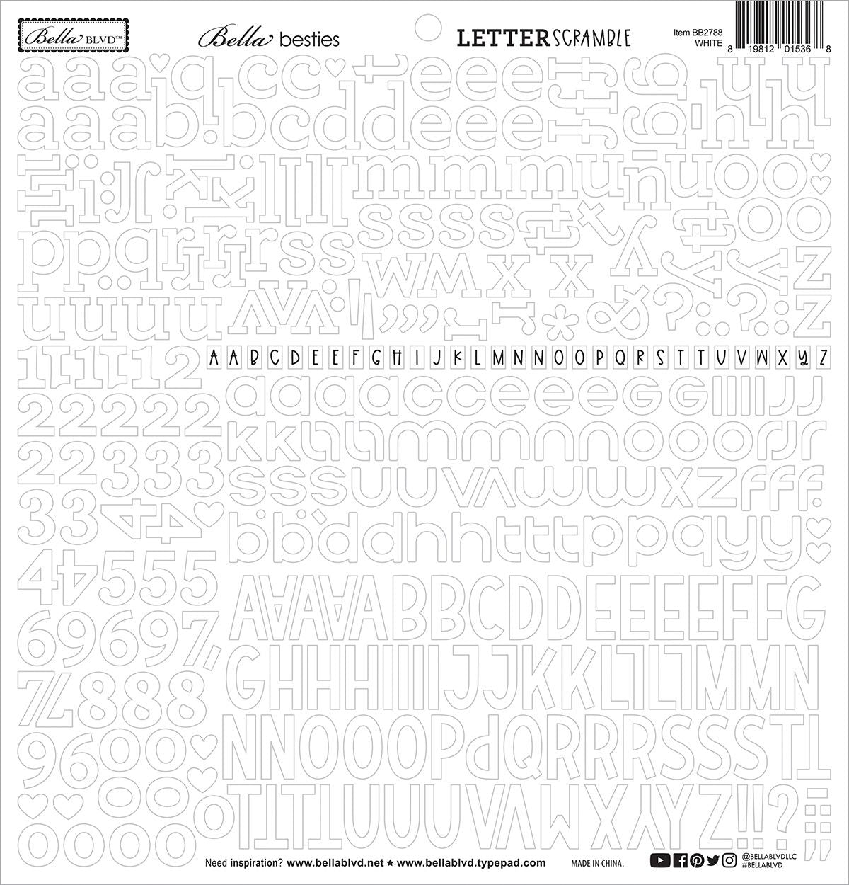 Bella Blvd - Bella Besties Letter Scramble Alpha Stickers - White