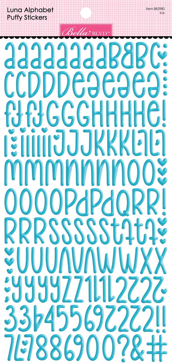 Bella Blvd - Bella Besties Luna Alphabet Puffy Stickers - Ice