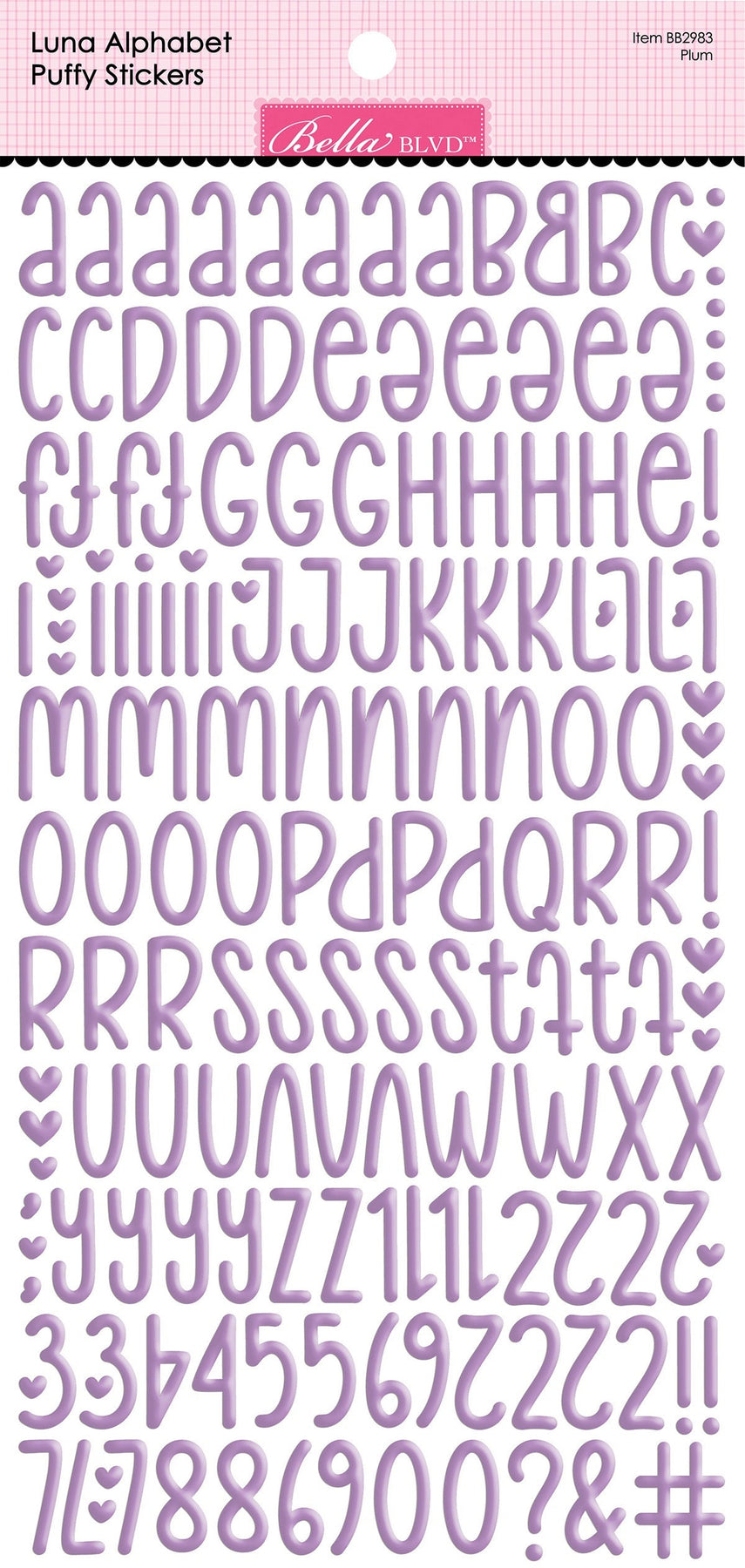 Bella Blvd - Bella Besties Luna Alphabet Puffy Stickers - Plum