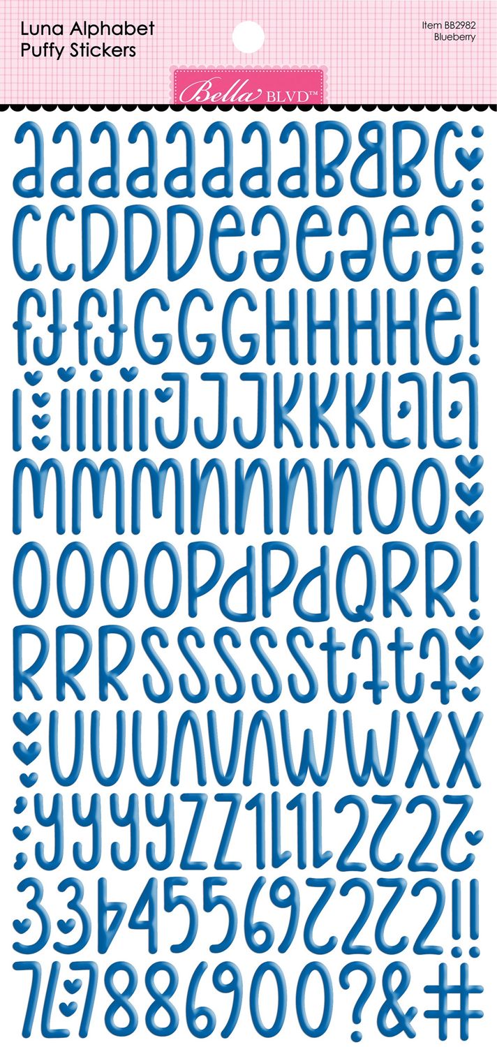 Bella Blvd - Bella Besties Luna Alphabet Puffy Stickers - Blueberry