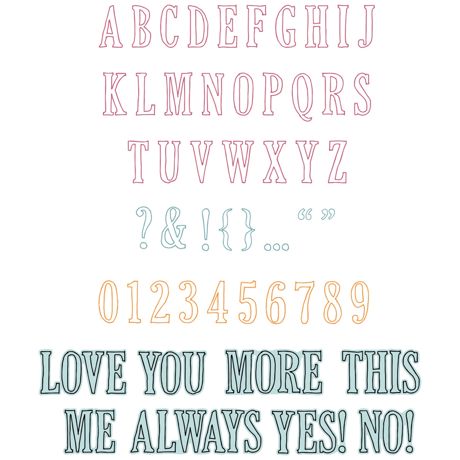 Sizzix - 49 And Market - A5 Clear Stamps W/Framelits Dies - Fine Line Alpha 01