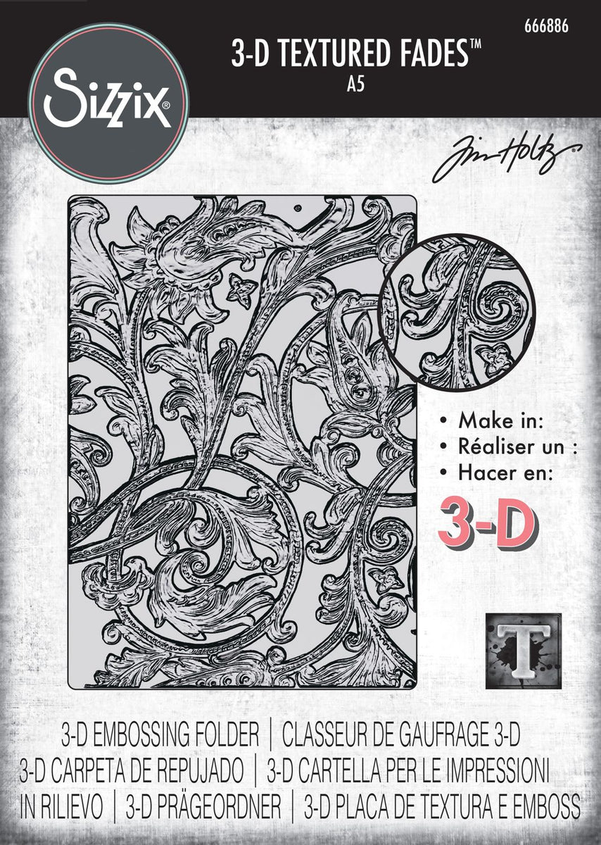 Sizzix - 3D Texture Fades A5 Embossing Folder By Tim Holtz - Entangled ...