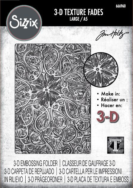Sizzix - 3D Texture Fades A5 Embossing Folder By Tim Holtz - Engraved