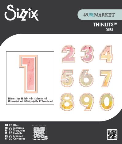 Sizzix - 49 & Market - Thinlits Die Set - This Or That 2 Inch Numbers