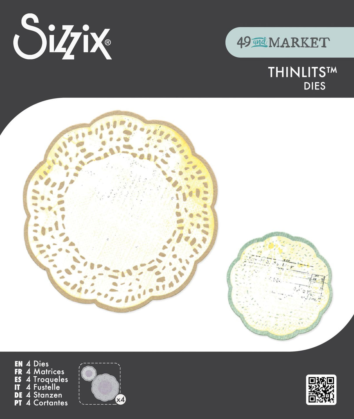 Sizzix - 49 & Market - Thinlits Die Set - Doily Duo