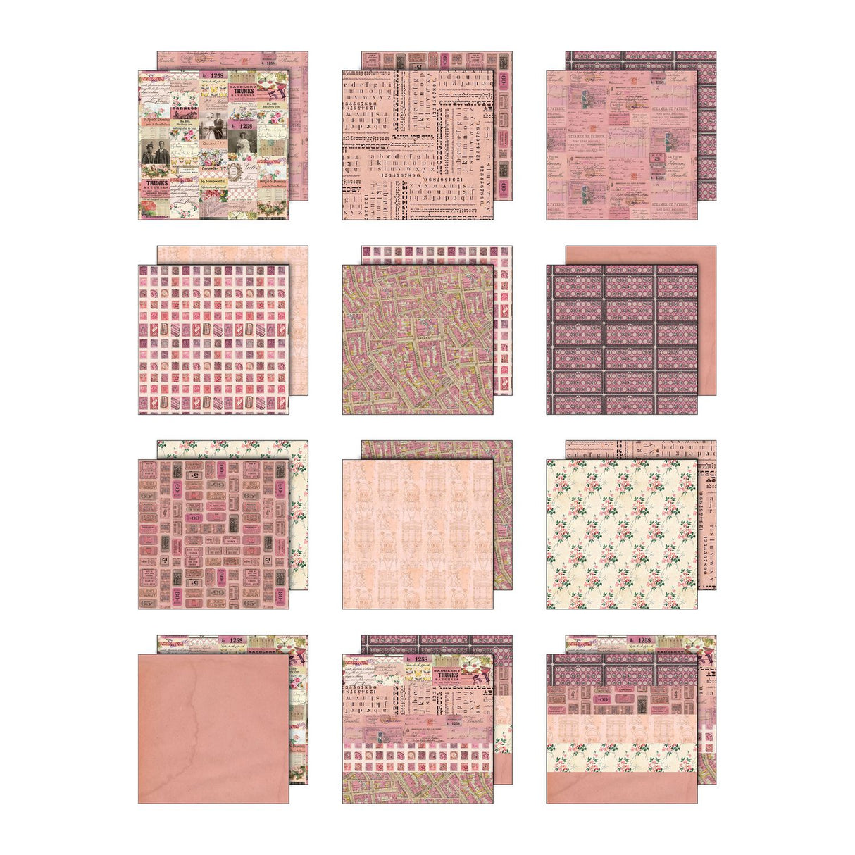 Tim Holtz - Advantus - Idea-ology Double- Sided Cardstock 12"X12" - Palette Collection: Pink