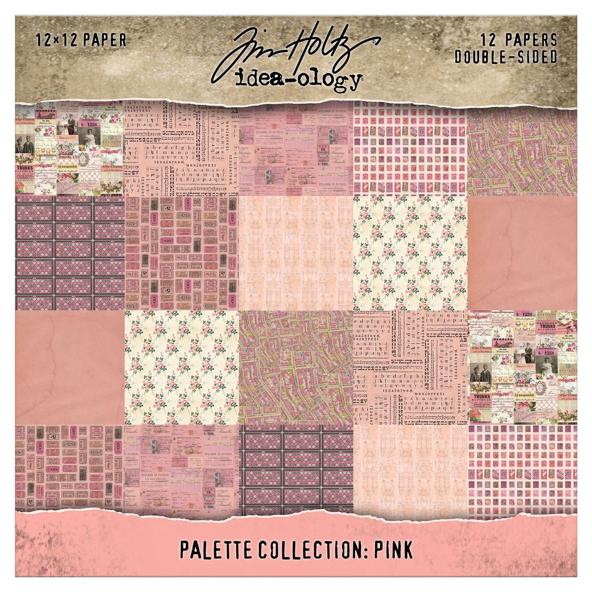 Tim Holtz - Advantus - Idea-ology Double- Sided Cardstock 12"X12" - Palette Collection: Pink