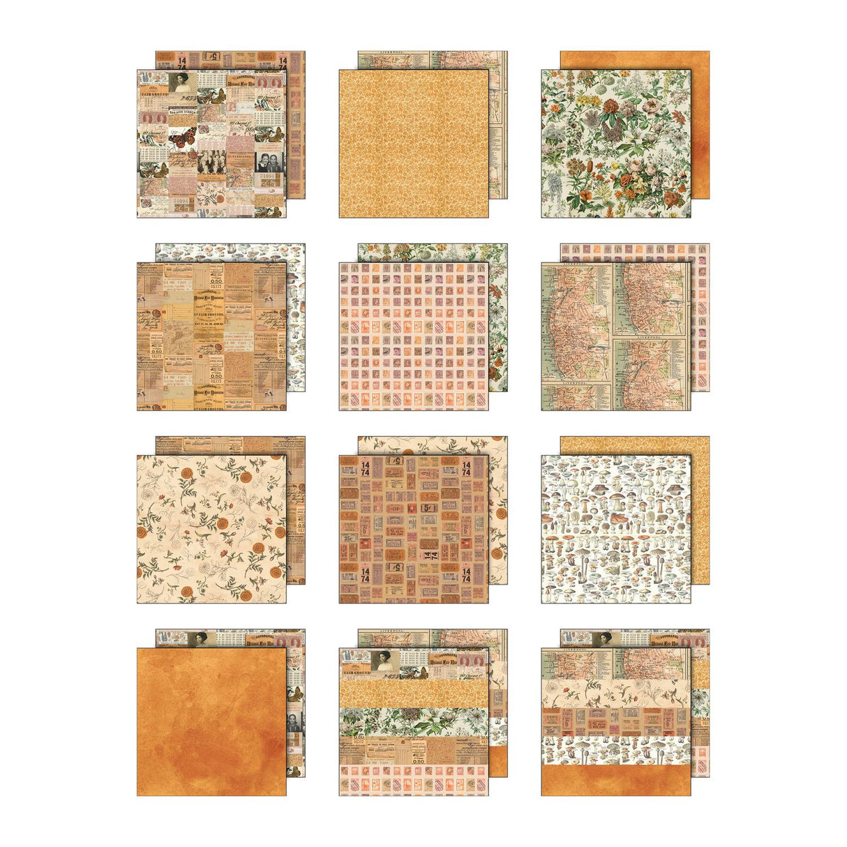 Tim Holtz - Advantus - Idea-ology Double- Sided Cardstock 12"X12" - Palette Collection: Orange