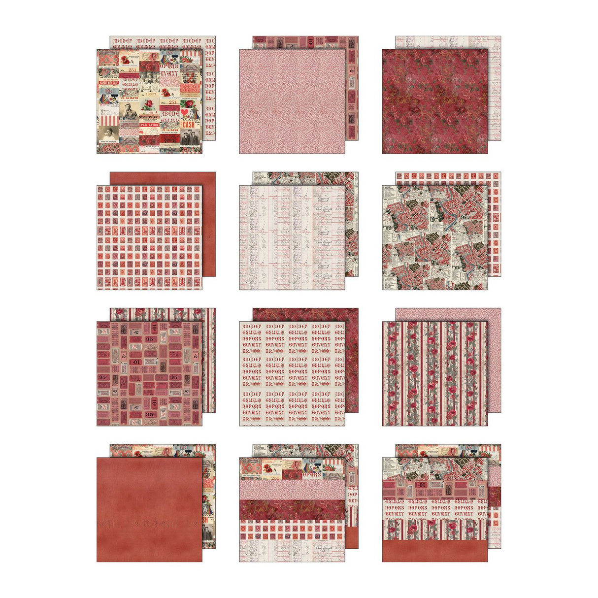 Tim Holtz - Advantus - Idea-ology Double- Sided Cardstock 12"X12" - Palette Collection: Red