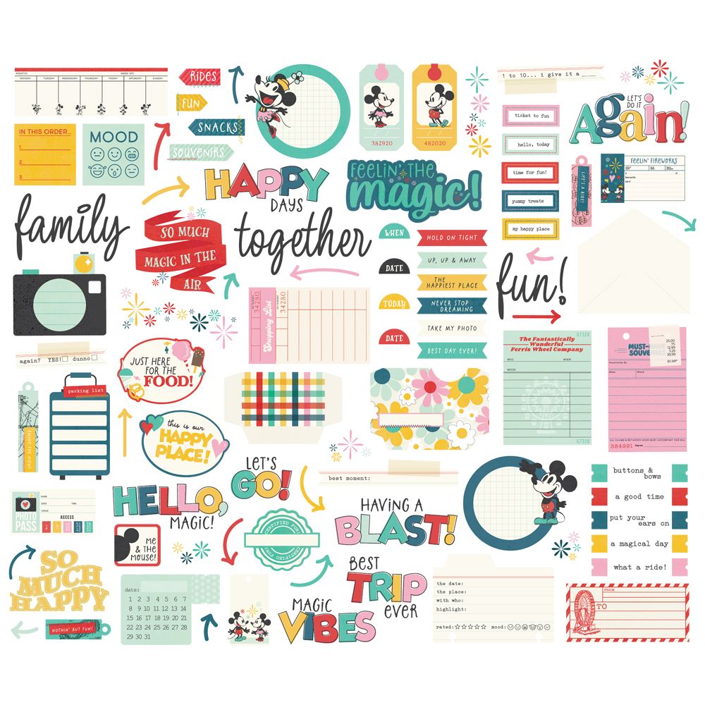 Simple Stories - Say Cheese Happiest Place - Journal Bits & Pieces
