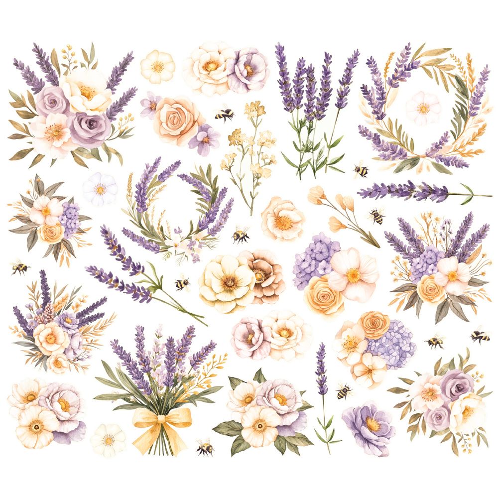 Simple Stories - Simple Vintage Lavender Fields - Floral Bits & Pieces