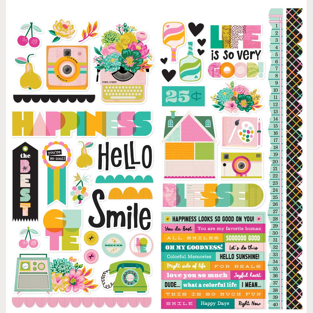 Simple Stories - Color Me Happy - Icon Cardstock Stickers