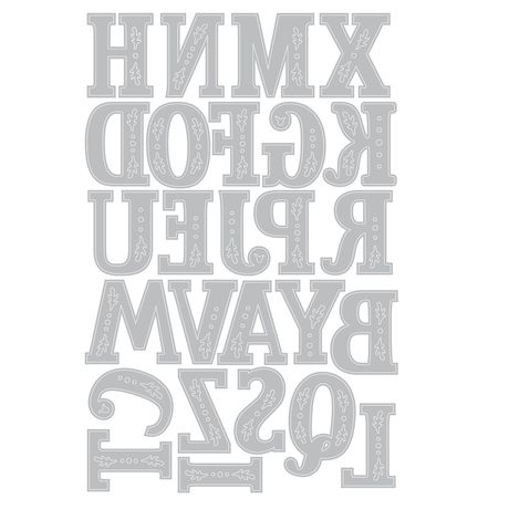 Sizzix - Catherine Pooler - Thinlits Die Set - Folk Alphabet