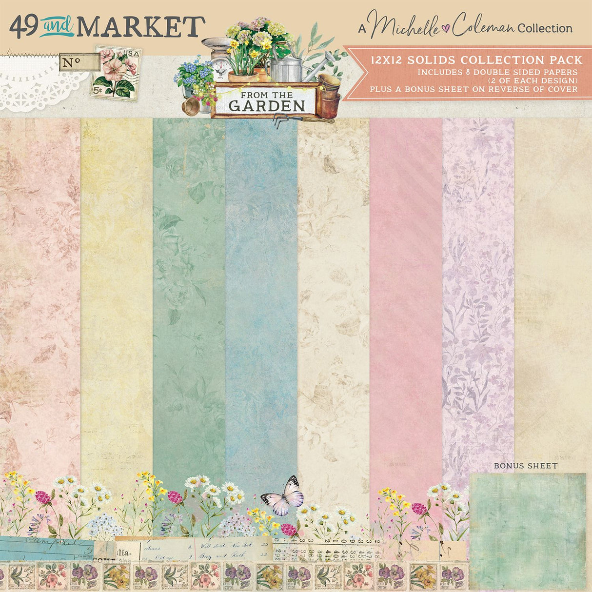49 And Market - From the Garden - Solids Collection Pack 12"X12"