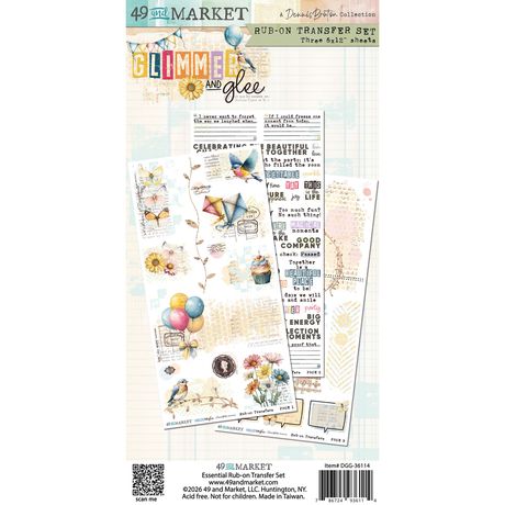 49 And Market - Glimmer and Glee - Blendable Rub-On Transfer Set 6"X12"