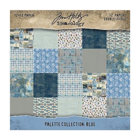 Tim Holtz - Advantus - Idea-ology Double- Sided Cardstock 12"X12" - Palette Collection: Blue
