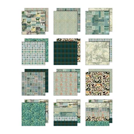 Tim Holtz - Advantus - Idea-ology Double- Sided Cardstock 12"X12" - Palette Collection: Teal