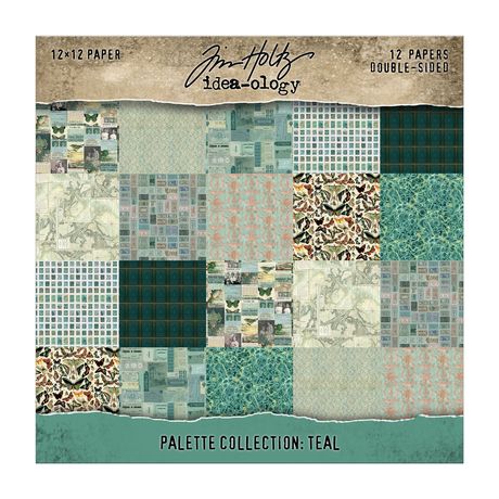 Tim Holtz - Advantus - Idea-ology Double- Sided Cardstock 12"X12" - Palette Collection: Teal