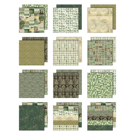 Tim Holtz - Advantus - Idea-ology Double- Sided Cardstock 12"X12" - Palette Collection: Green